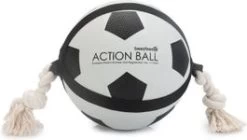 Beeztees Hondenspeelgoed Action Voetbal Met Touw Wit D 22 Cm