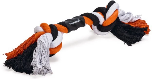 Beeztees Hondenspeelgoed Flostouw 2 Knopen Zwart/oranje 205 G 3 Beeztees Hondenspeelgoed Flostouw 2 Knopen Zwart/oranje 205 G