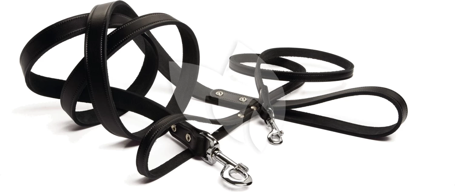 Beeztees Hondenriem Van Leer 130cm X 20mm Zwart 3 Beeztees Hondenriem Van Leer 130cm X 20mm Zwart