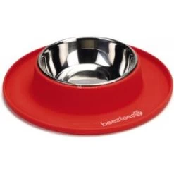 Beeztees Siliconen Voerbak Rood Per Stuk -Beeztees hondenvoerbak siliconen met rvs bakken rood 24 cm 8712695139874 1 0 300x300